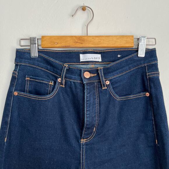 NEW Loft Denim Womens High Rise Skinny Jeans Pants in Rinse Dark Wash 27 / 4 - Picture 5 of 9